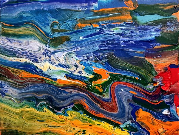 Abstract Modern Art Painting Print Mixed Media Collage Wall Art for Home Décor Unique Original Christmas Gift By Acclaimed Artist Kate Colson 1 by Kate Colson Studio