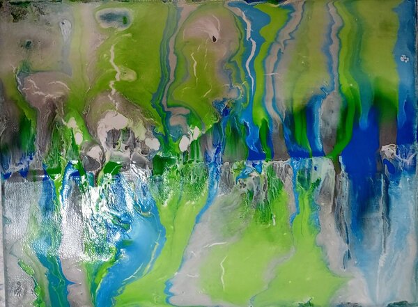 Abstract Modern Art Painting Print Mixed Media Collage Wall Art for Home Décor Unique Original Christmas Gift By Acclaimed Artist Kate Colson 1 by Kate Colson Studio