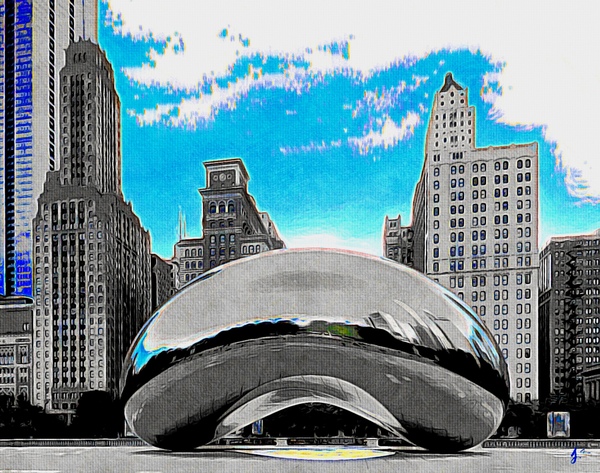 Chicago Digital - Cloud Gate Print