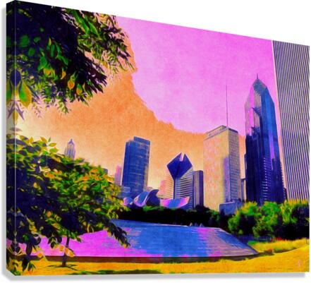 Chicago Digital - Millenium Park Canvas Print