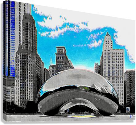 Chicago Digital - Cloud Gate Canvas Print