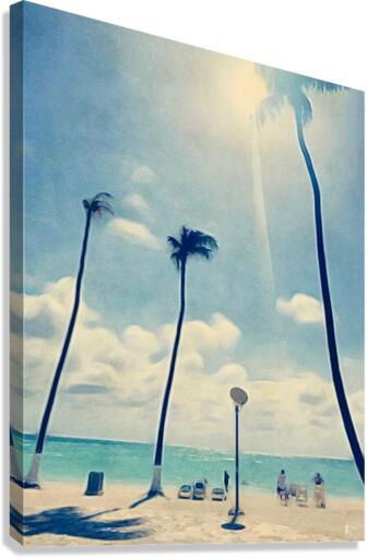 Palm Tree Beach Canvas Print