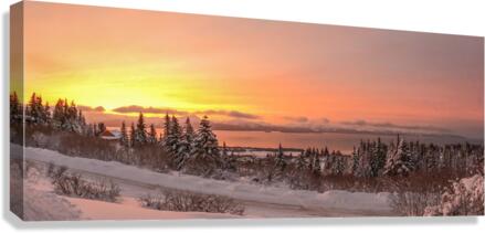 Snowy sunset Canvas Print