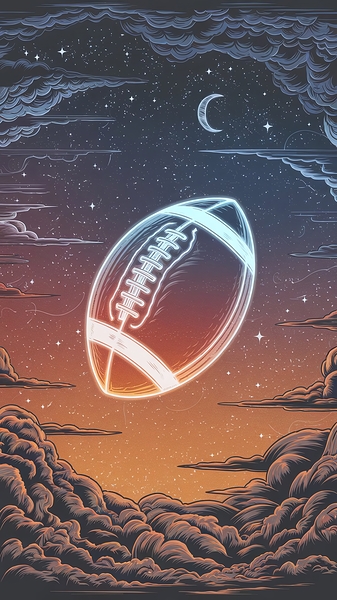Celestial Touchdown – Cosmic Football Fantasy Print