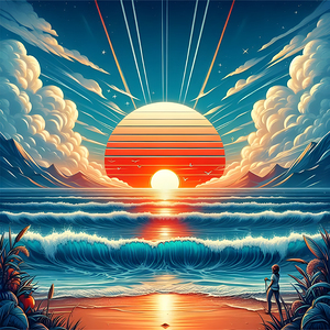 Sunrise on the beach Great American colors