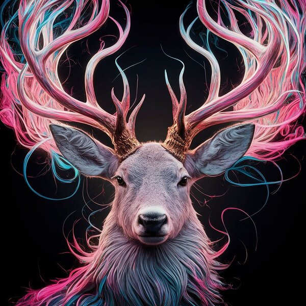 a majestic deer with intricately detailed antlers Print