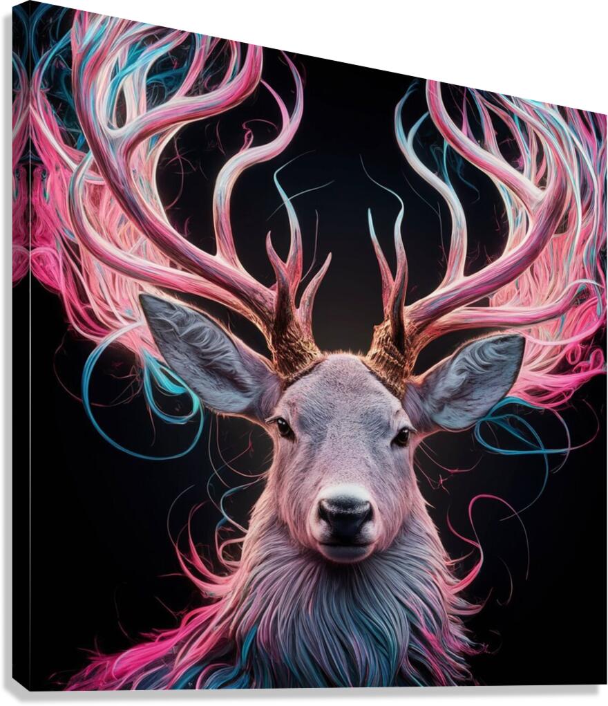 a majestic deer with intricately detailed antlers Canvas Print