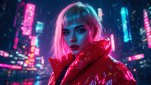 Neon Ember | Vibrant Woman Wall Art Print