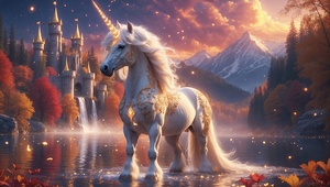 The Last White Unicorn Fantasy Wall Art Print