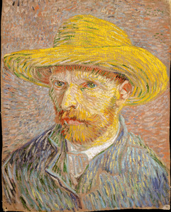 Von Gogh self portrait with a straw hat