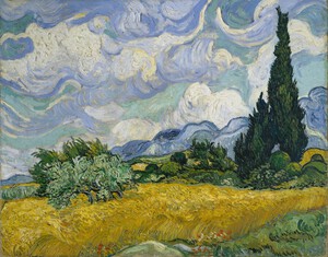 Wheat Field with Cypresses                          