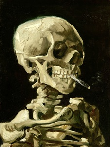 Skull with Burning Cigarette