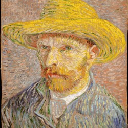Von Gogh self portrait with a straw hat