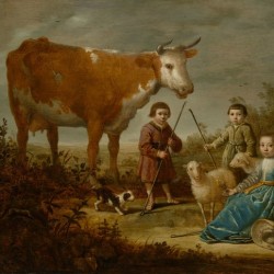 Children and a Cow        