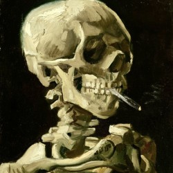 Skull with Burning Cigarette