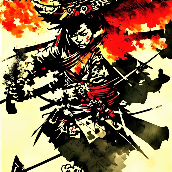 Samurai Fire R Print