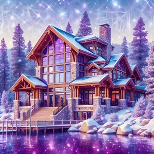 Lake Tahoe Chalet at Twilight