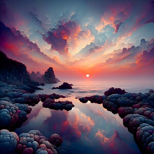 Oregon Tidepool at Sunset