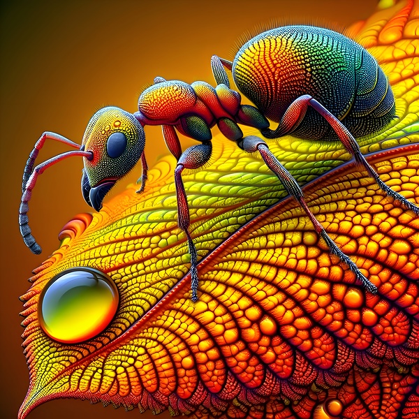 Ant Getting a Drink Print