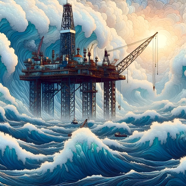 North Sea Oil RIg by The Light Touch