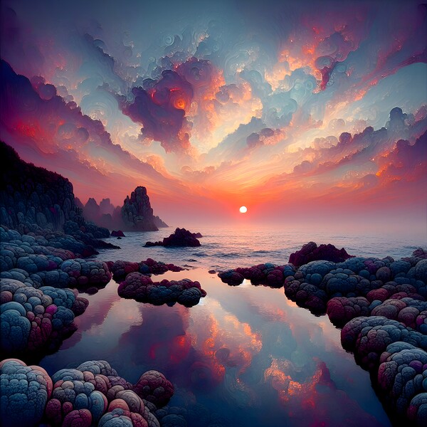 Oregon Tidepool at Sunset by The Light Touch