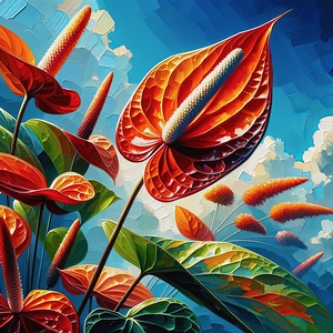 ai artist debra amerson tropical plant red anther