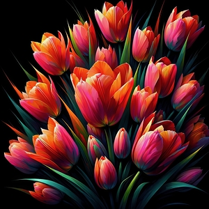 ai artist debra amersonpink tulips copyright 2024