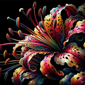 beautiful rusty orange tiger lilly ai artist debr