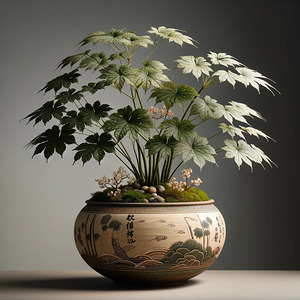 delicate fern japanese pot