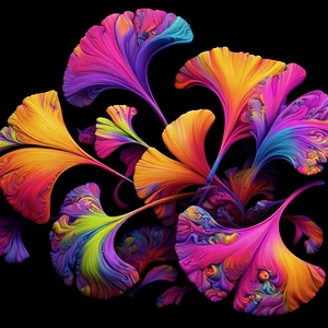 pink gold abstract ginko leaves copyright 2024 de