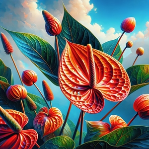 red antherium ai artist debra amerson copyright 2