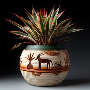 vareigated plant antelope pot