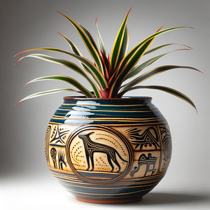 wolf howling ceramic coil pot