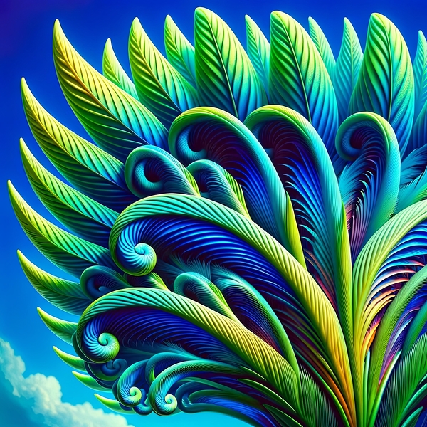 ai artist debra amerson abstract palm fronds plan Print