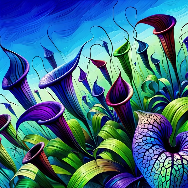 ai artist debra amerson abstract pitcher plant ar Print