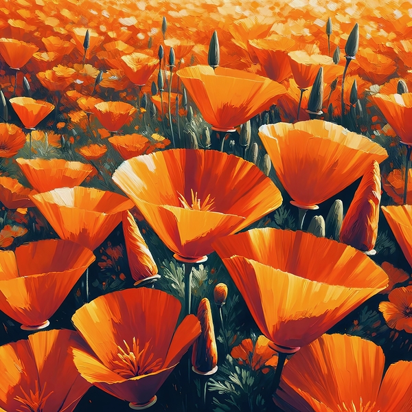 ai artist debra amerson california poppy super bl Print