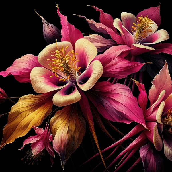 ai artist debra amerson plant artistry big pink g Print