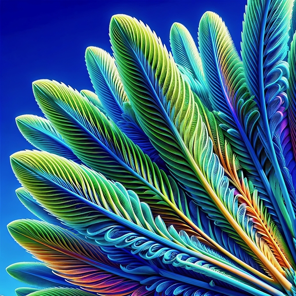 ai artist debra amerson plant artistry blue green Print