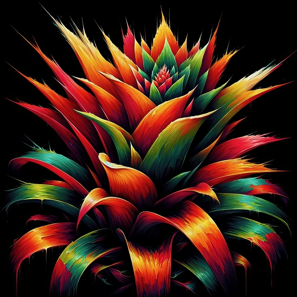 ai artist debra amerson plant artistry orange art Print