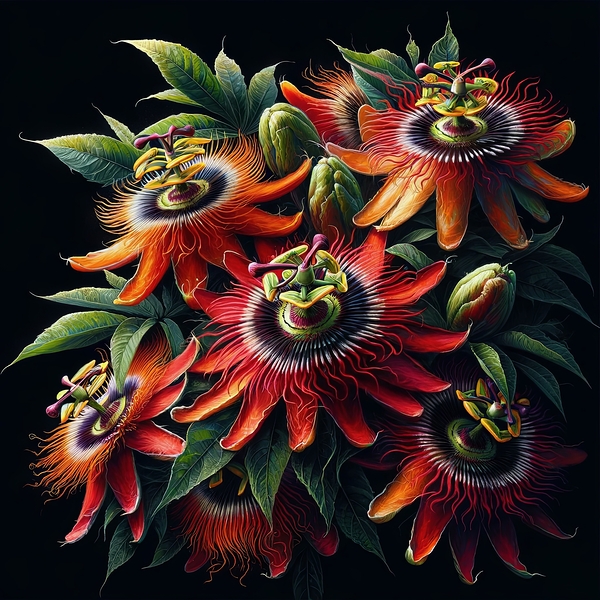 ai artist debra amerson plant artistry red orange Print