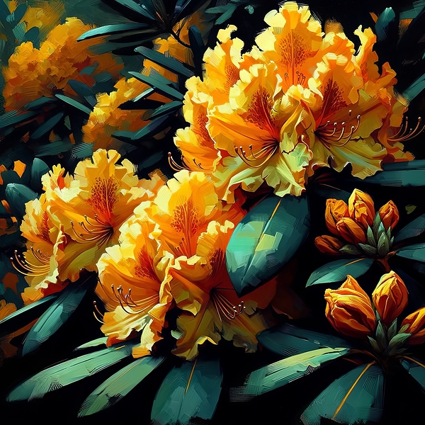 ai artist debra amerson plant artistry yellow rho Print