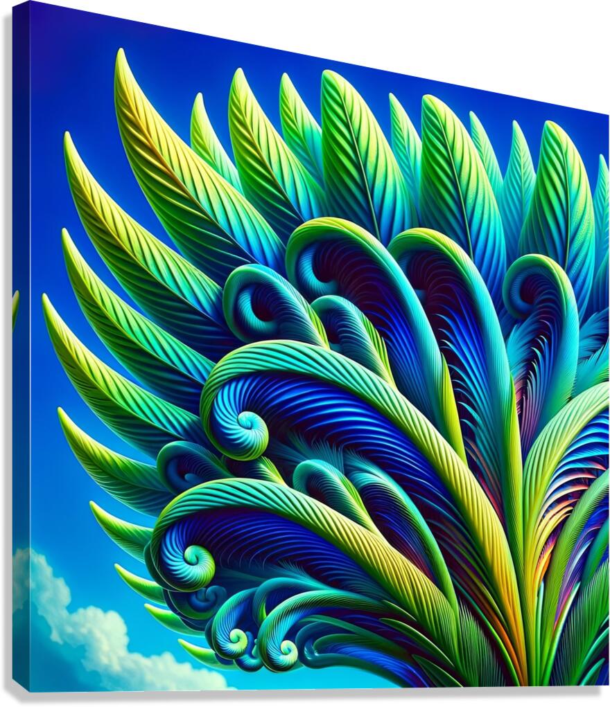 ai artist debra amerson abstract palm fronds plan Canvas Print