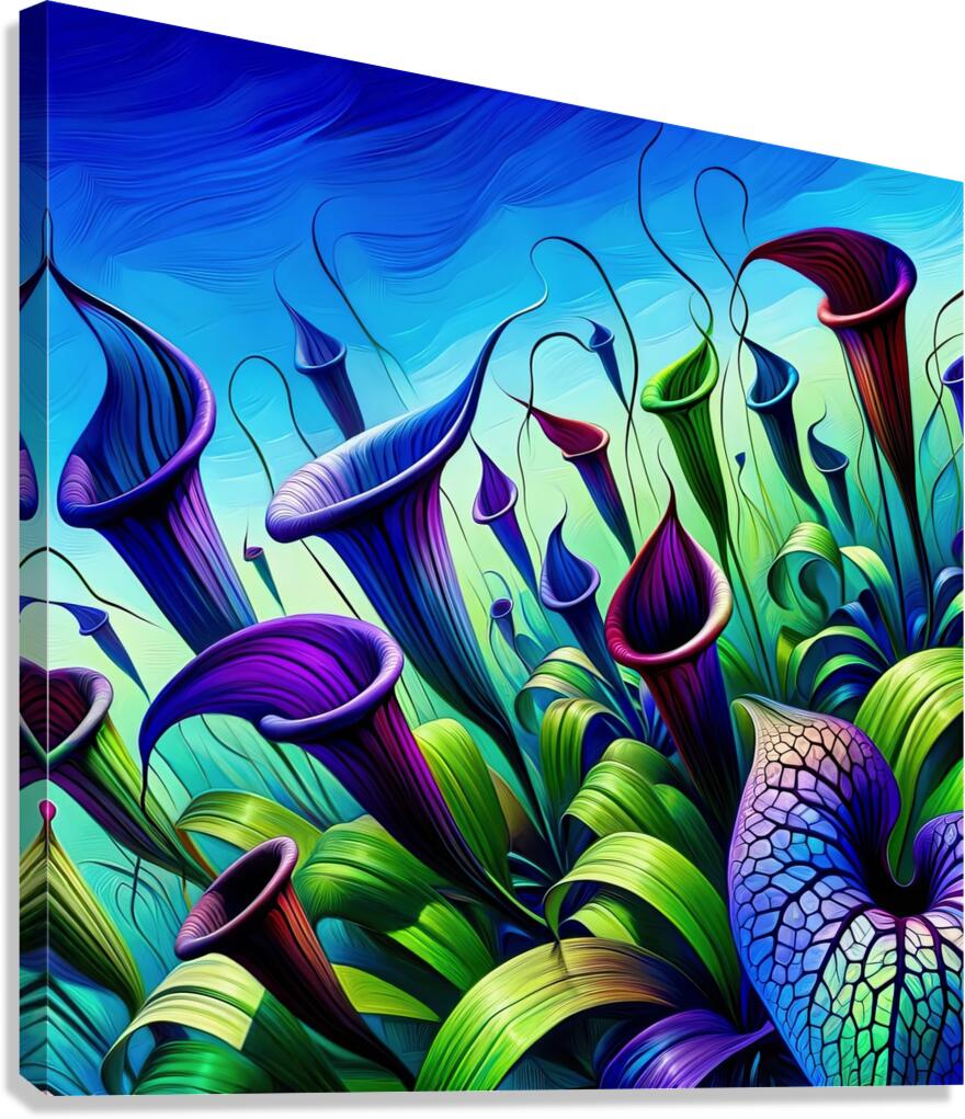 ai artist debra amerson abstract pitcher plant ar Canvas Print