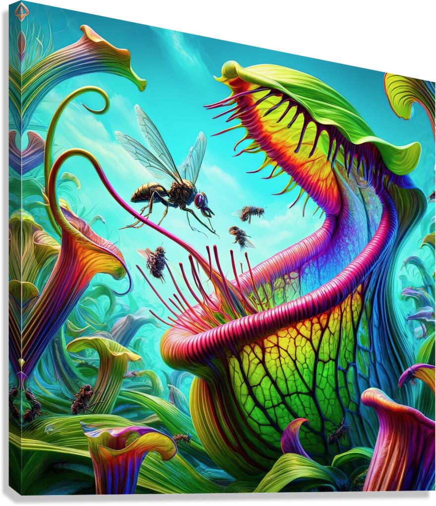 ai artist debra amerson carnivore fly eater copyr Canvas Print