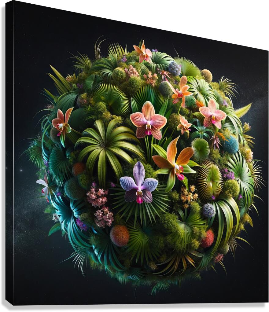 ai artist debra amerson palm species plant planet Canvas Print