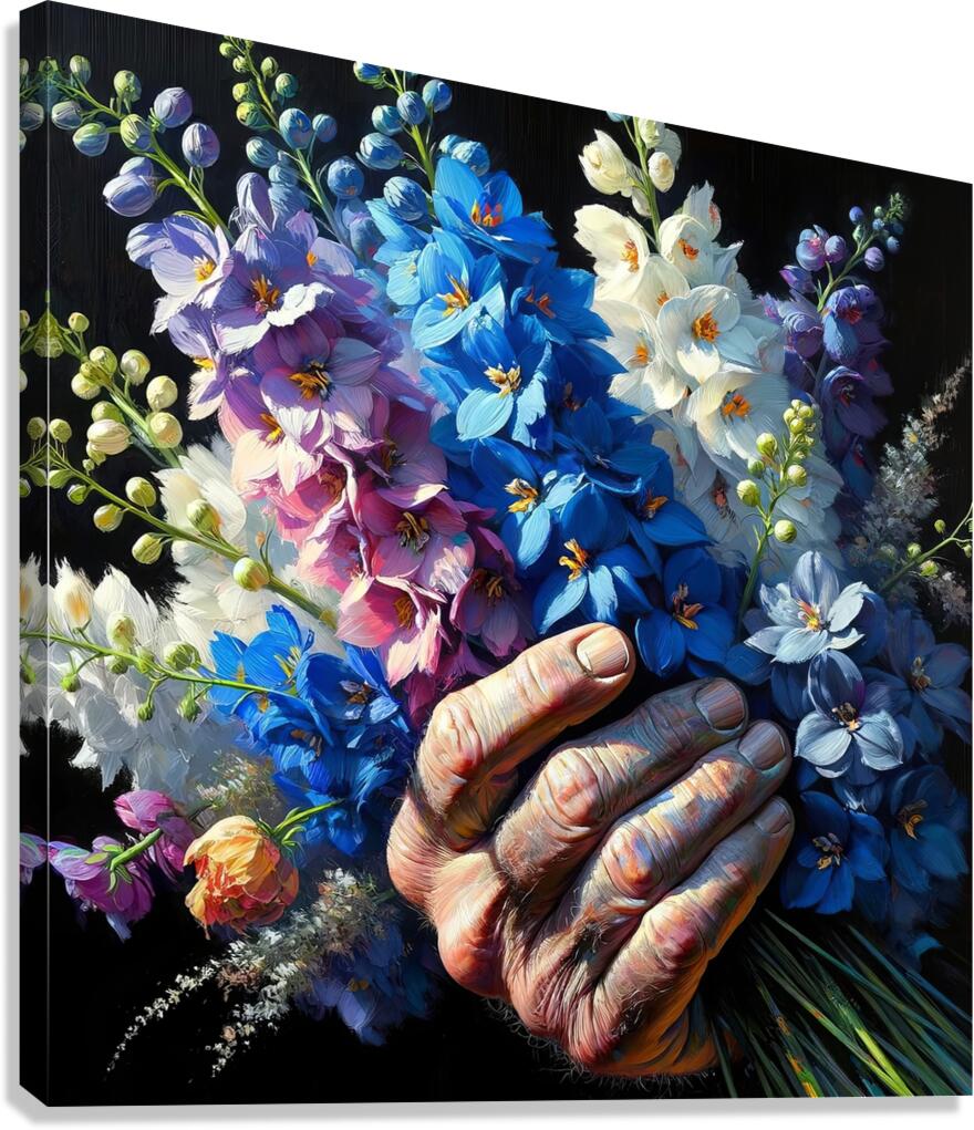 ai artist debra amerson plant artistry blue delph Canvas Print