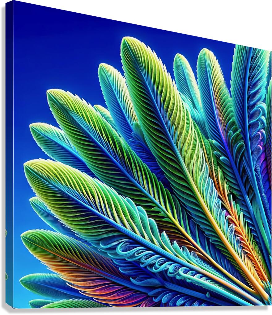 ai artist debra amerson plant artistry blue green Canvas Print