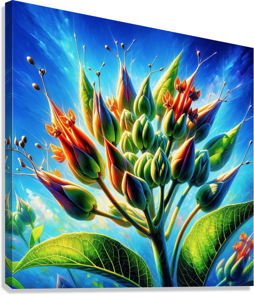 ai artist debra amerson plant artistry flower bud Canvas Print