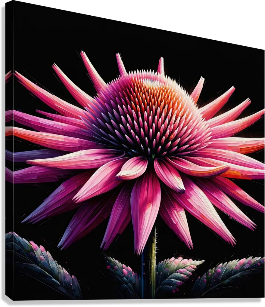 ai artist debra amerson plant artistry pink cone Canvas Print