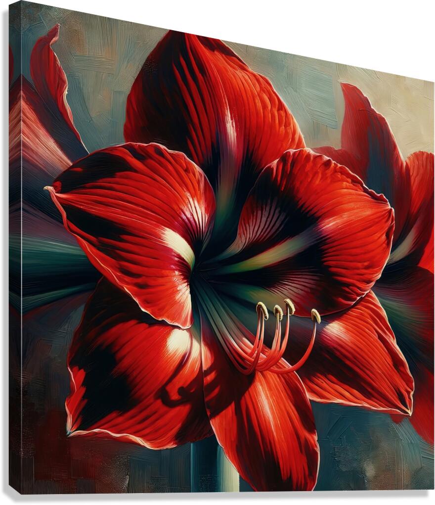 ai artist debra amerson plant artistry red amaryl Canvas Print